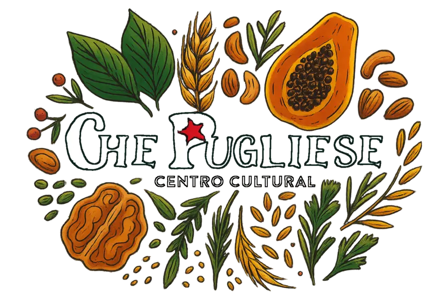 Ilustración Che Pugliese con frutos secos y hierbas
